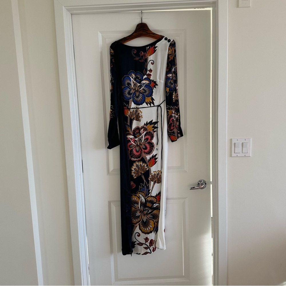 Farm Rio Black And White Maxi Floral Midi Dress - Picture 4 of 9